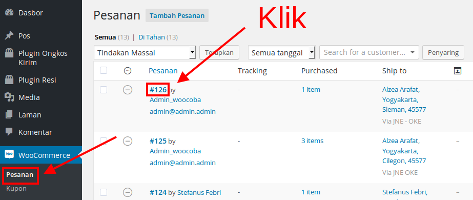 Masuk ke single order